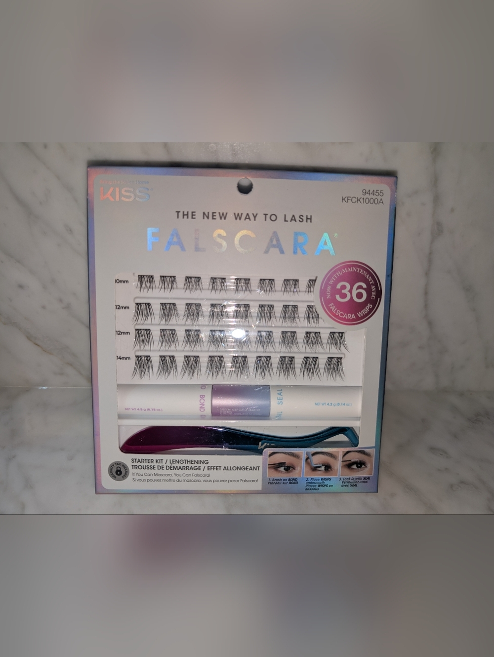 🆕 KISS Falscara Individual Lash Starter Kit 36 Wisps All Inclusive Set Natural